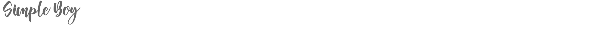 Sample characters Simple Boy Font